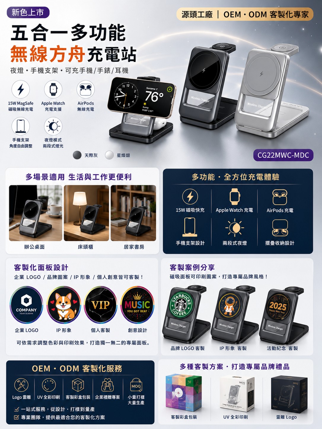 五合一無線充電站